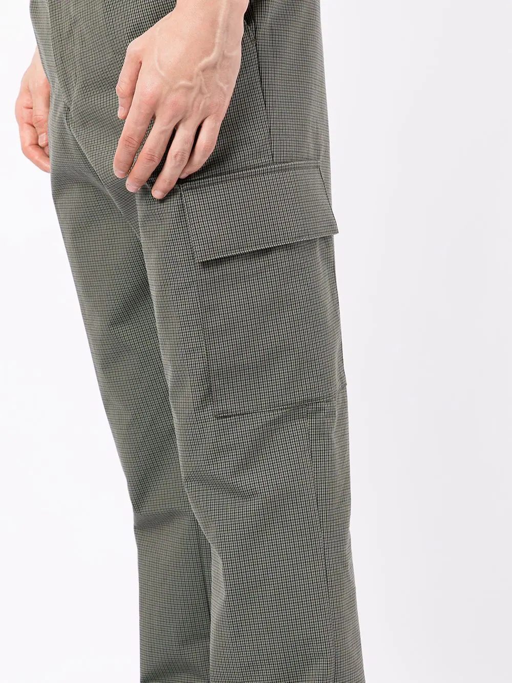 grid-pattern cargo-pocket trousers - 5