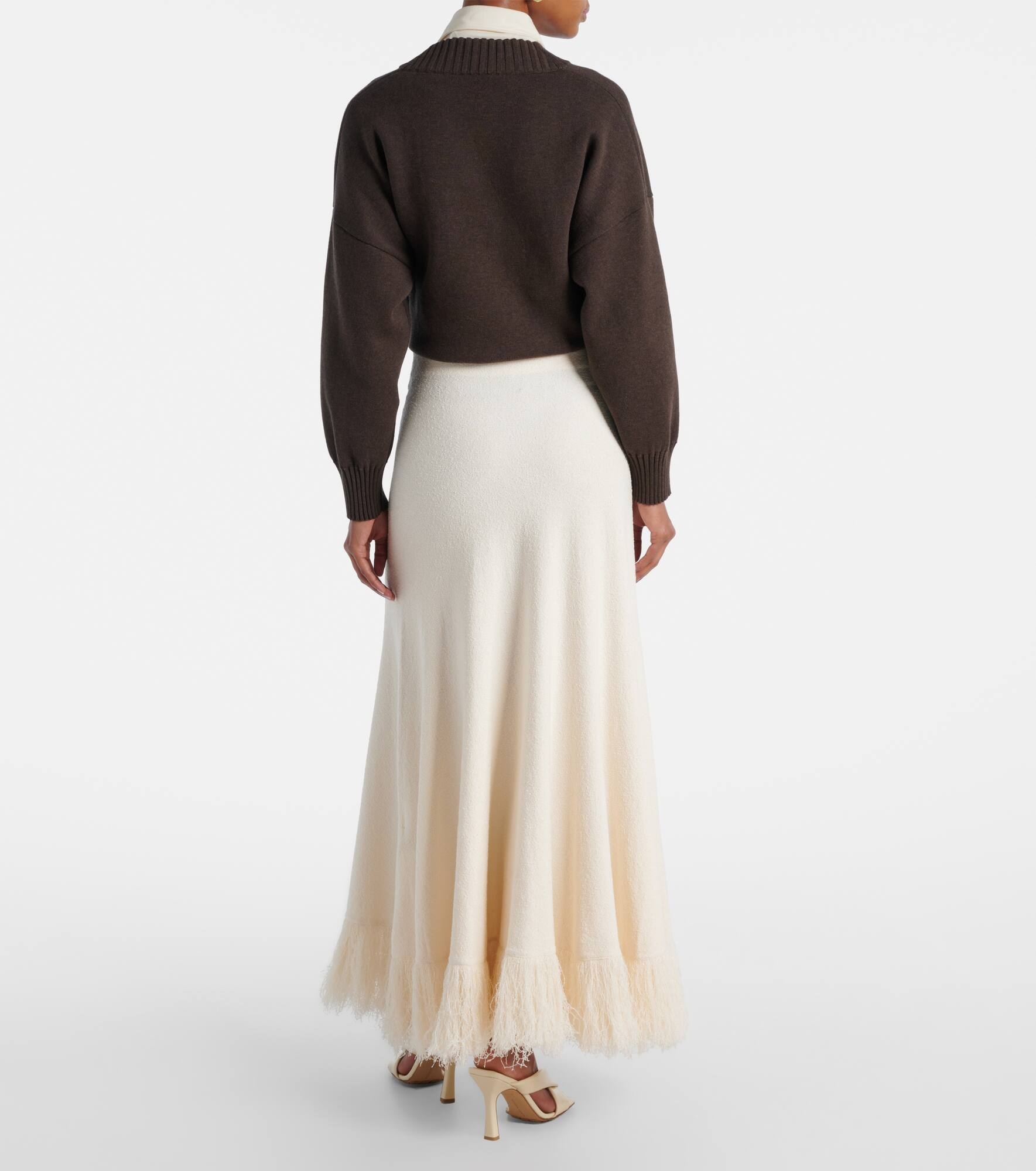 Knitted cotton-blend maxi skirt - 3