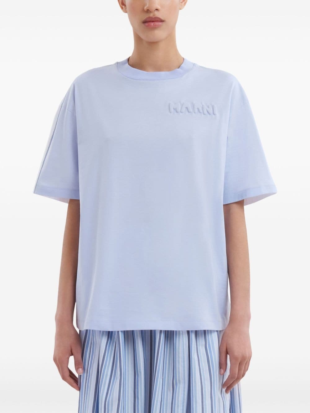 logo embossed t-shirt - 3