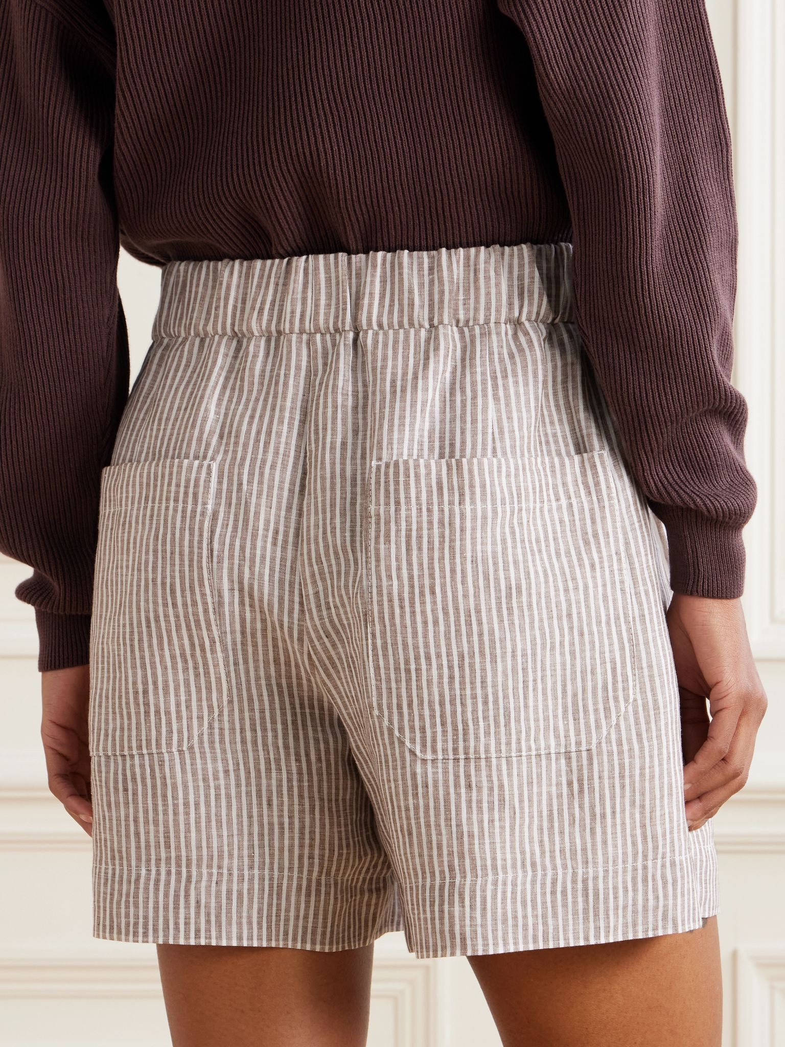 Striped linen shorts Off-white - 3