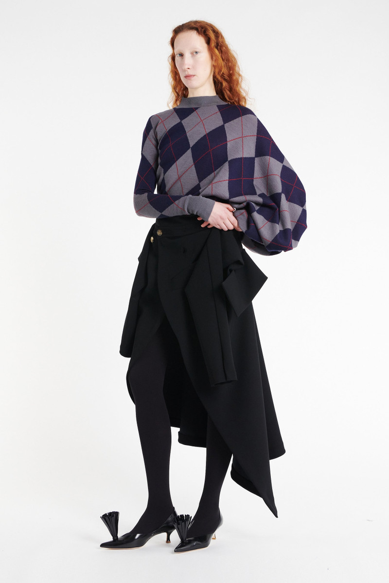 ARGYLE KNITTED TOP NAVY GREY 1