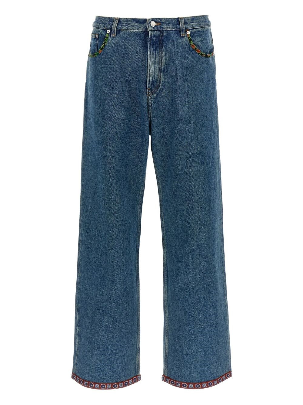 Embroidered denim jeans - 1