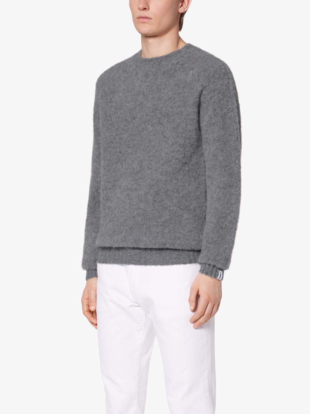 HUTCHINS GREY WOOL CREW NECK SWEATER - 3