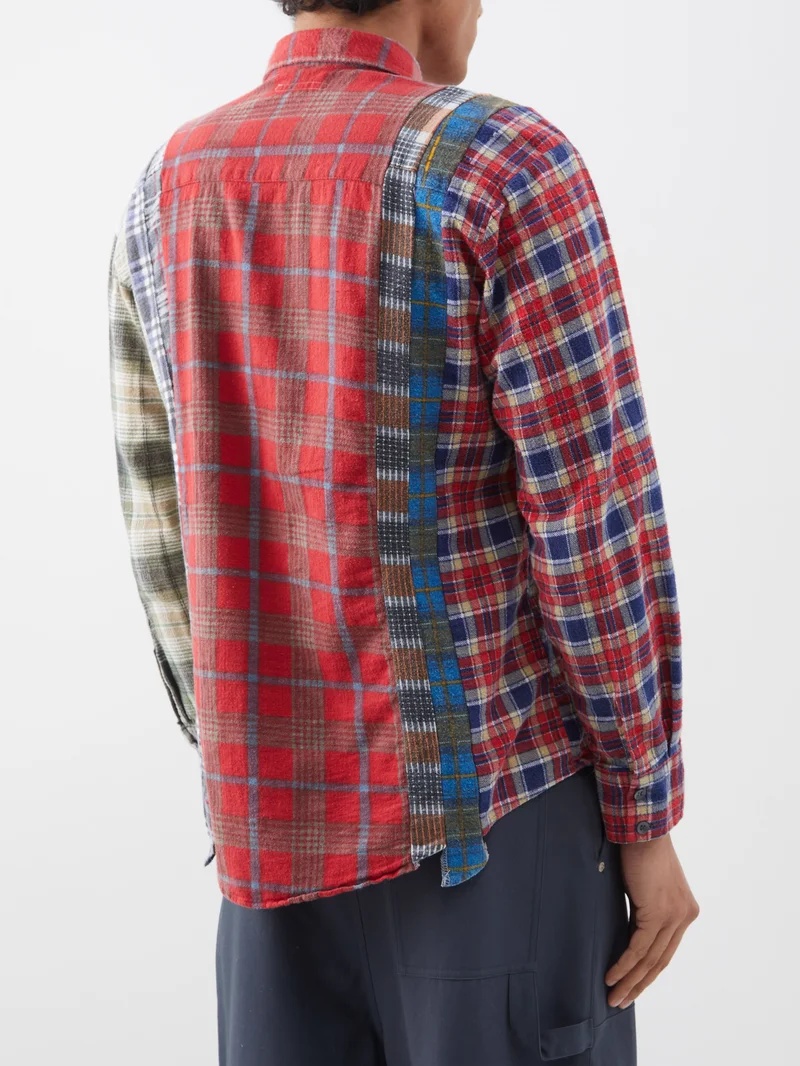 Patchwork cotton-flannel shirt - 5