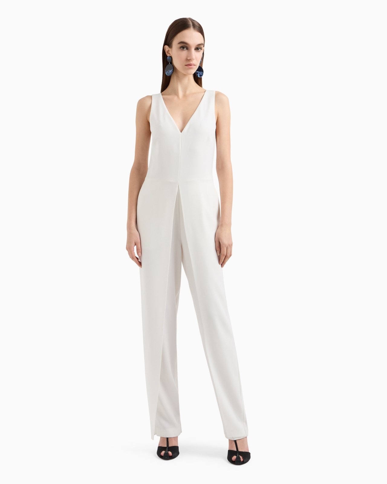 V-NECK JUMPSUIT IN TECHNICAL CADY - 2