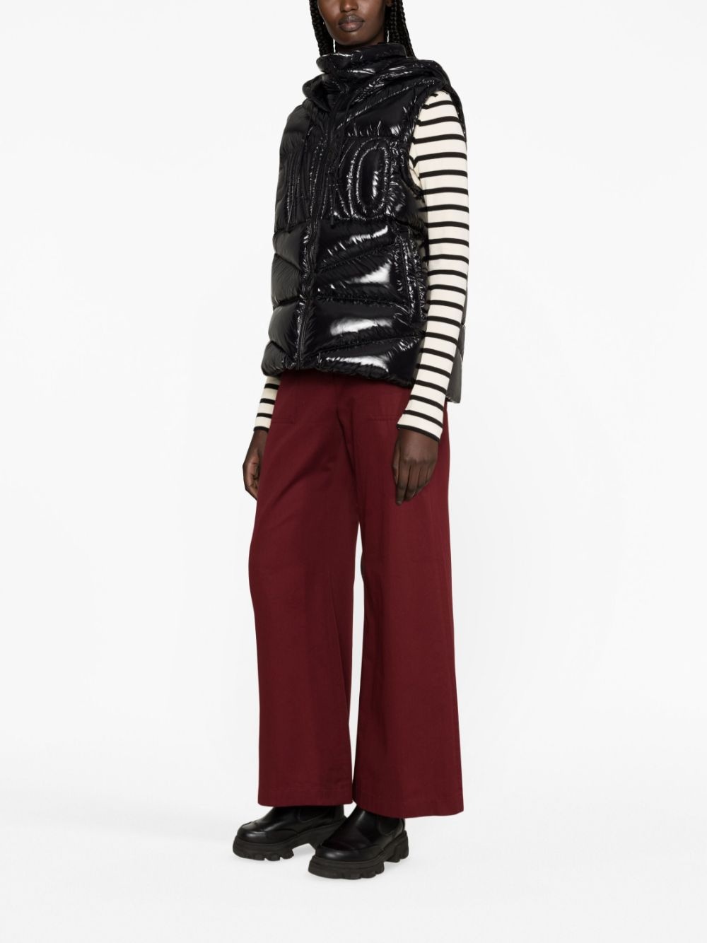 logo-embossed puffer gilet - 2
