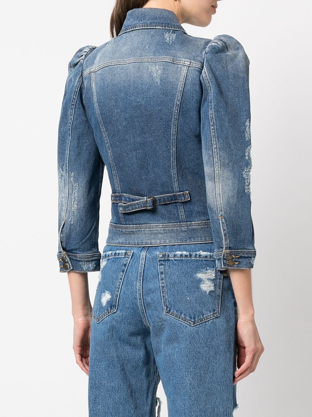 Ada puff-sleeve denim jacket - 4