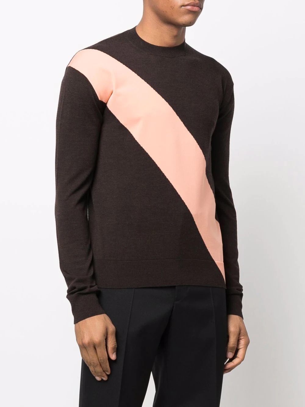 two-tone knitted jumper - 3