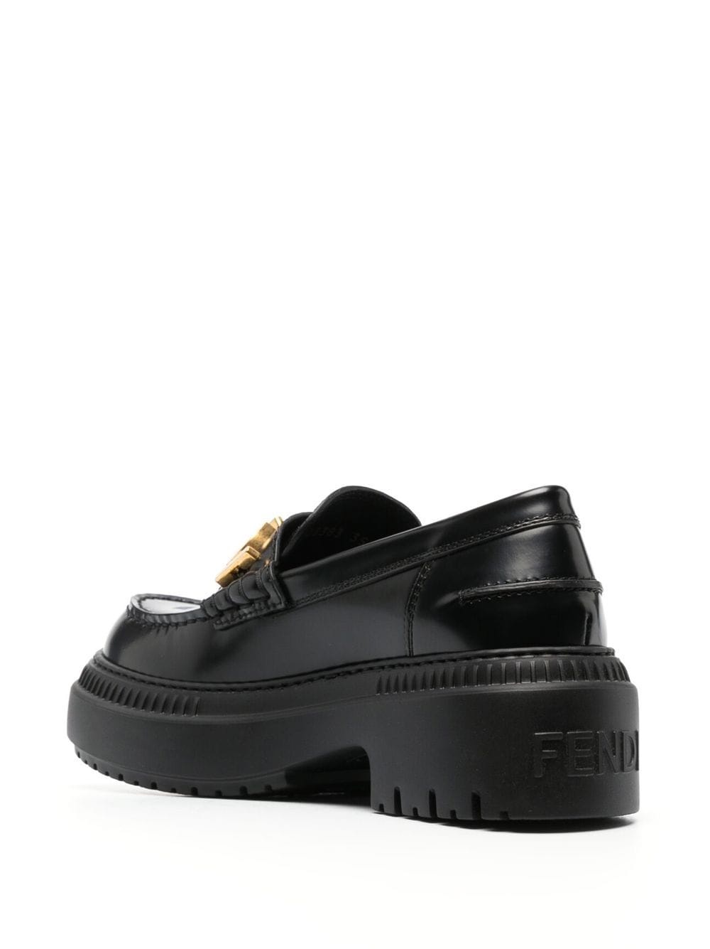 logo-lettered chunky-sole loafers - 3