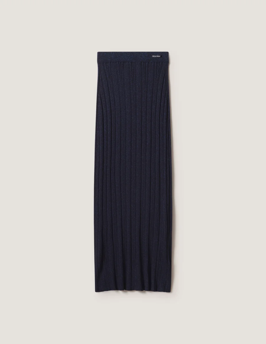 SPARKLY WOOL LONG SKIRT - 1