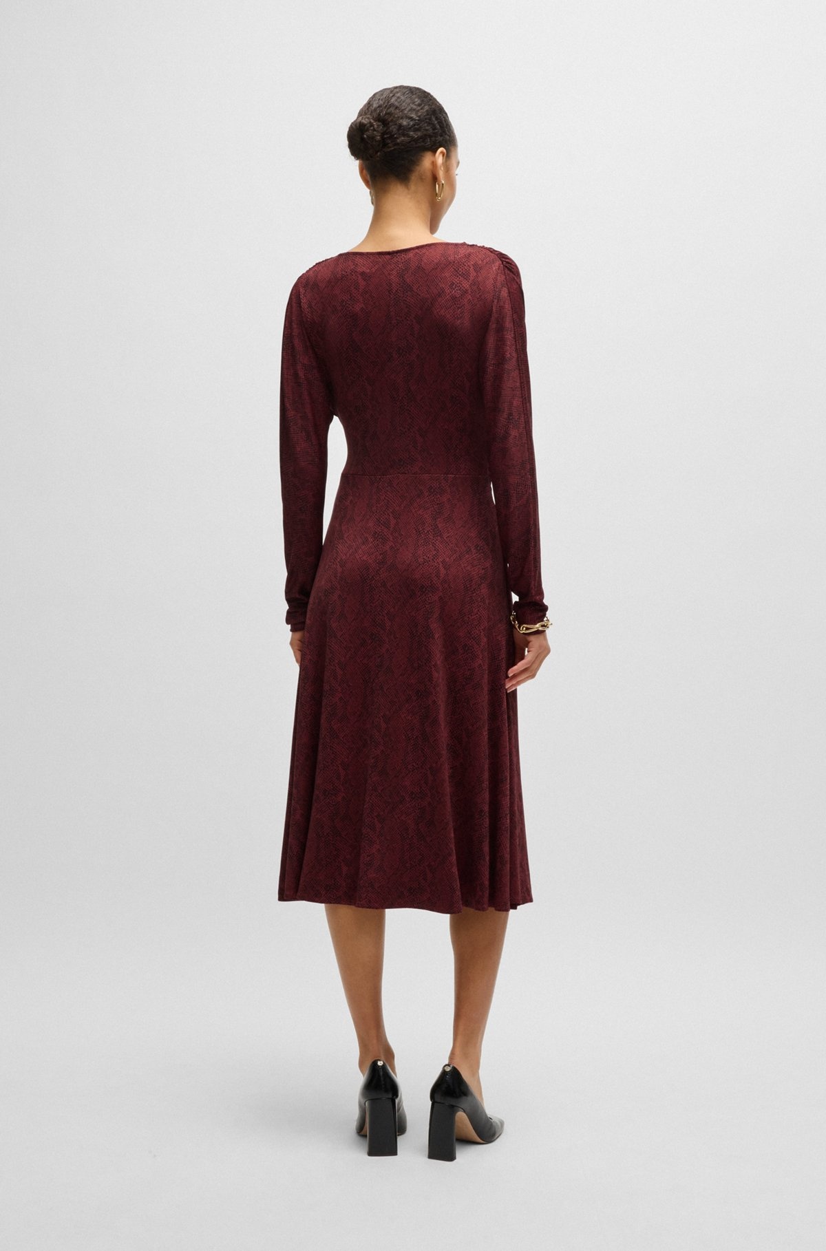 WRAP-FRONT DRESS IN KNITTED JERSEY - 5