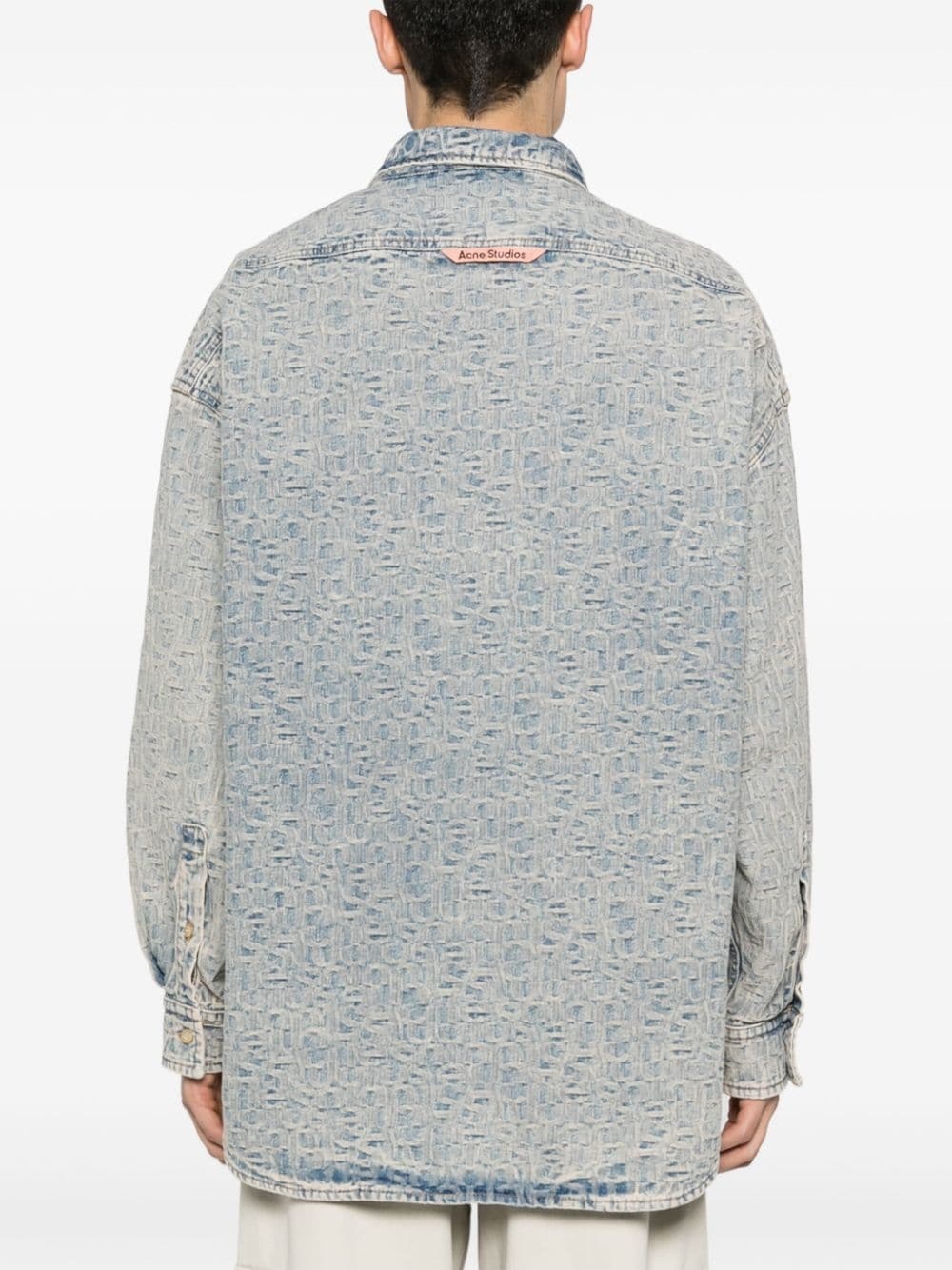 monogram-jacquard denim shirt - 4