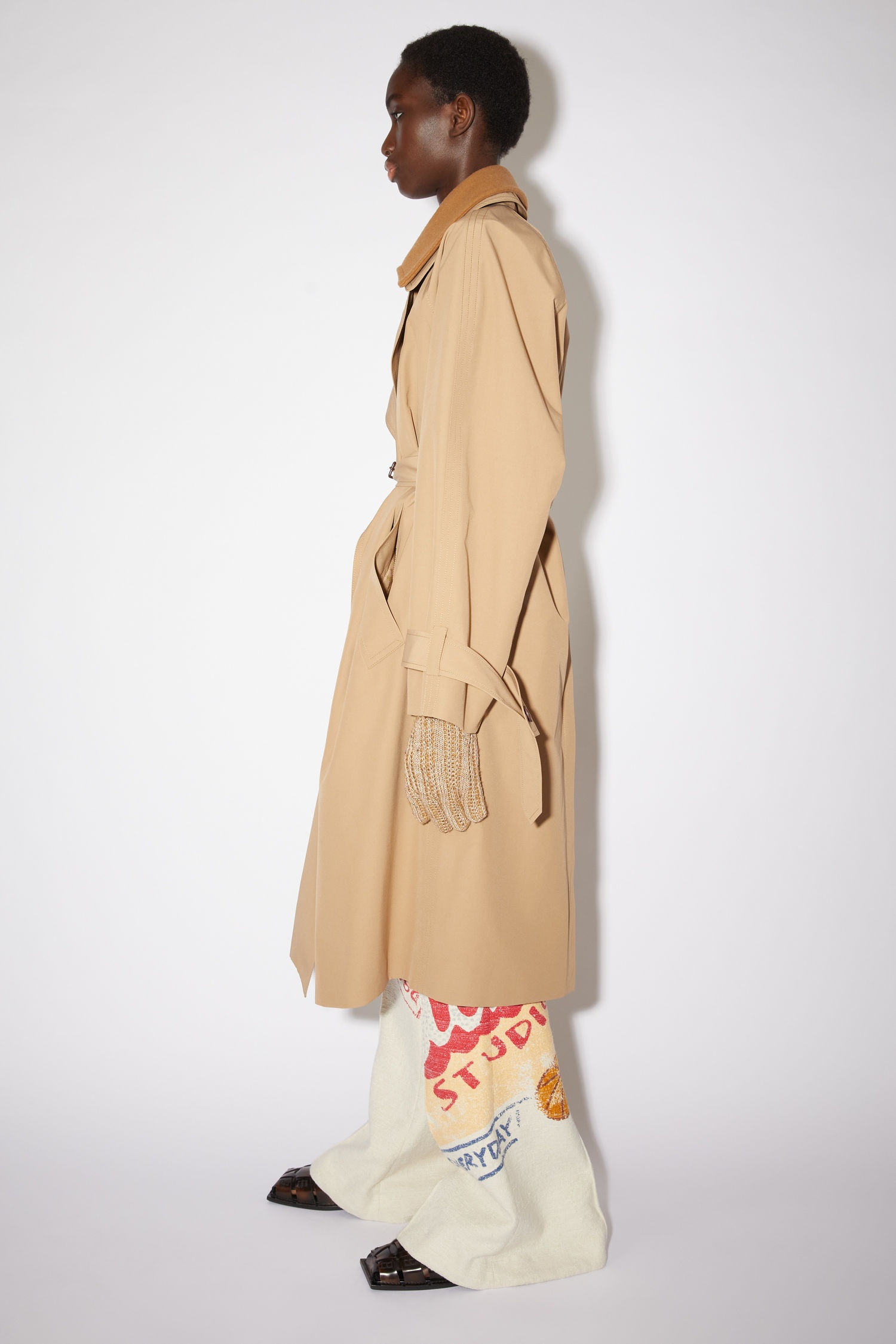 Lined trench coat - Camel brown - 4