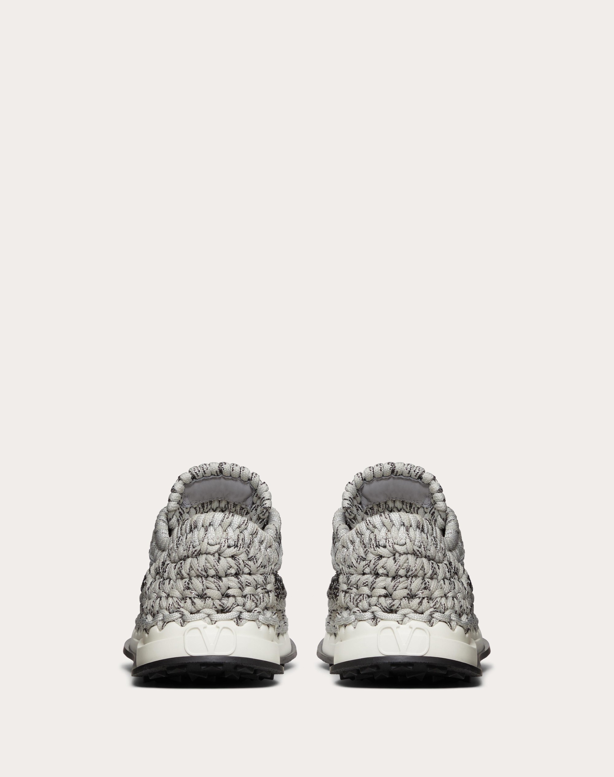 VALENTINO GARAVANI CROCHET SNEAKER IN FABRIC - 3