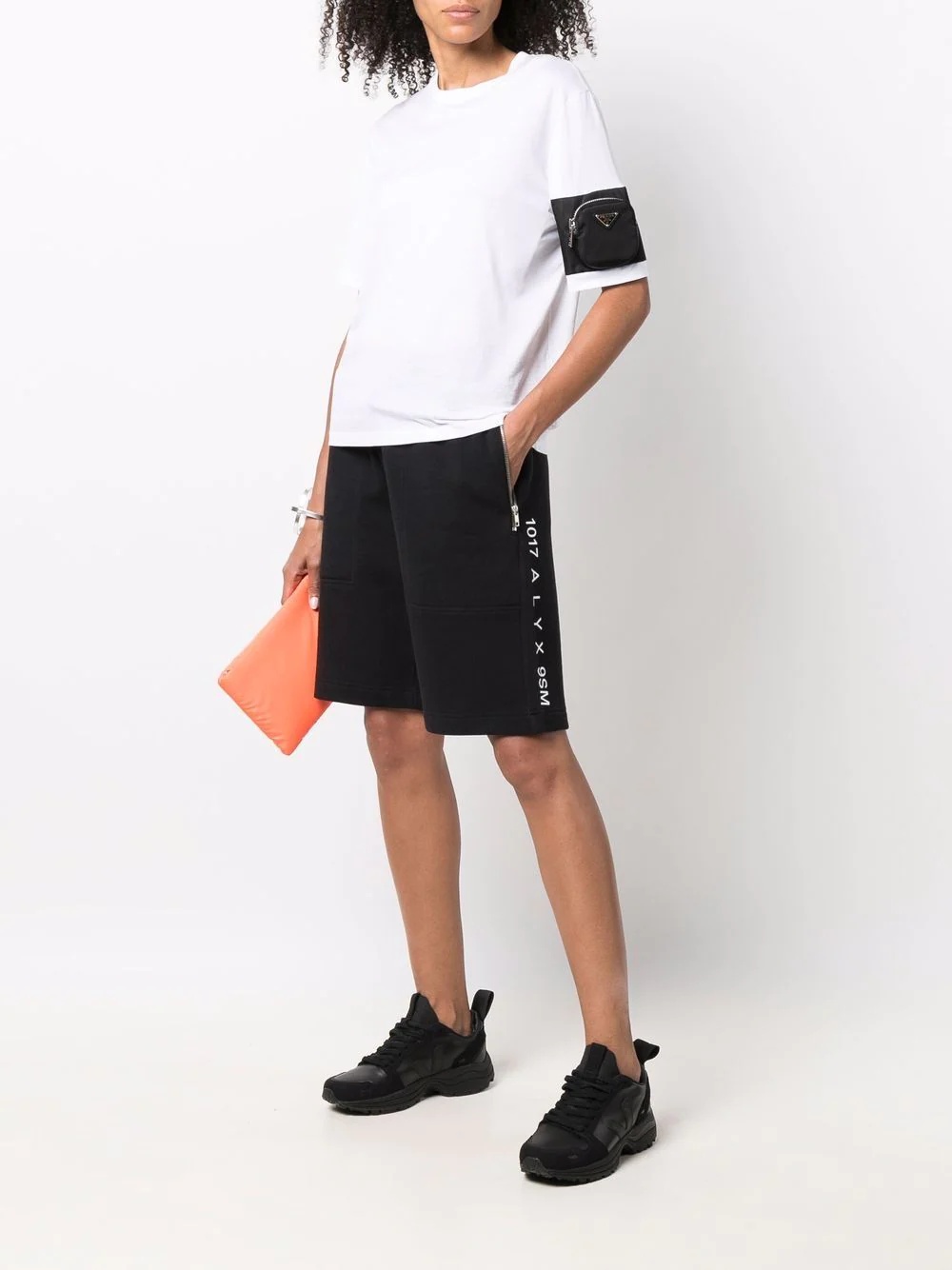 logo print track shorts - 3