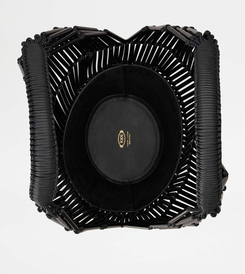 TOD'S DI BAG FOLIO SHOULDER BAG IN LEATHER E PLEXI SMALL - BLACK 4