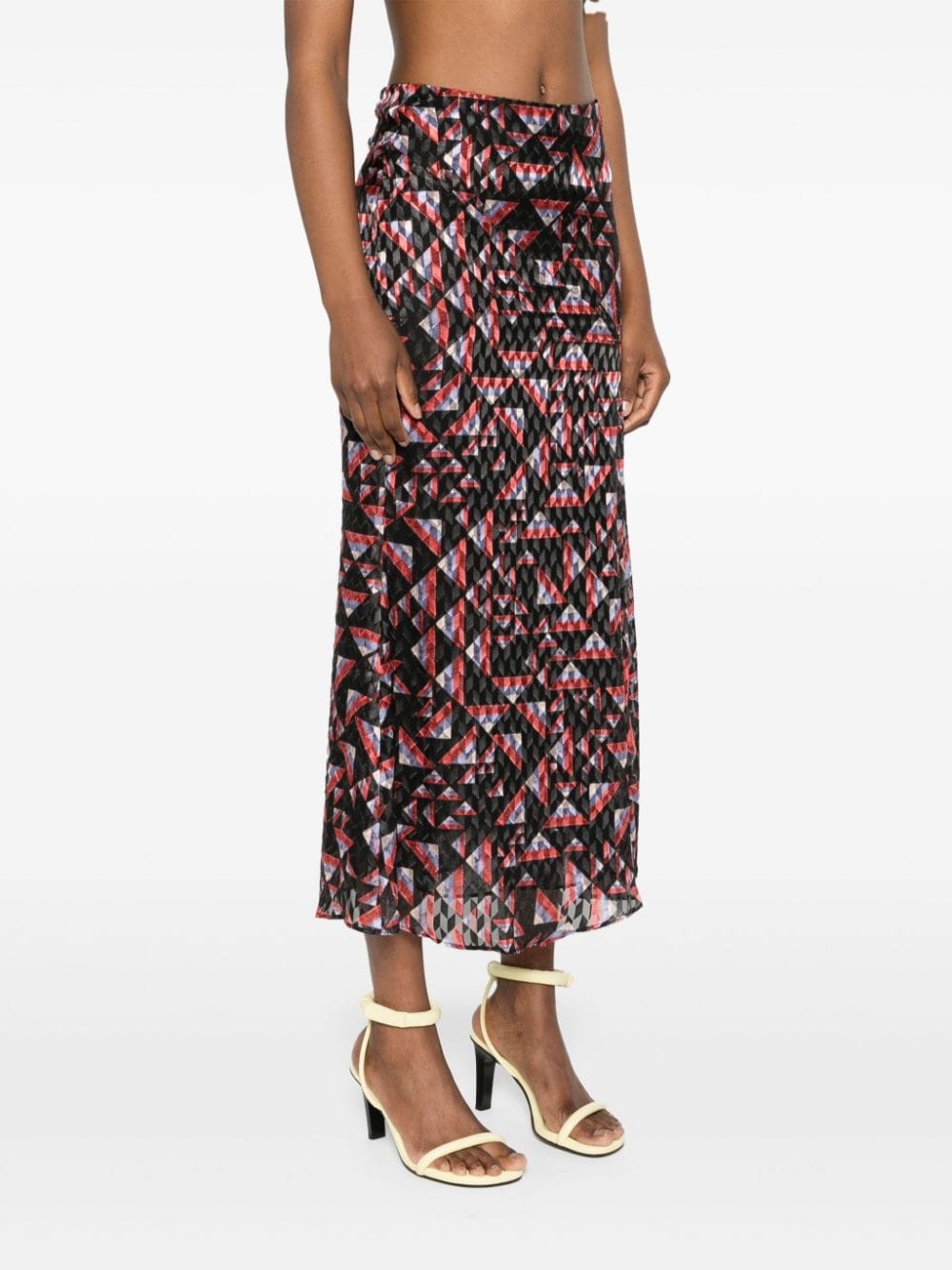 Katae geometric-print midi skirt - 3