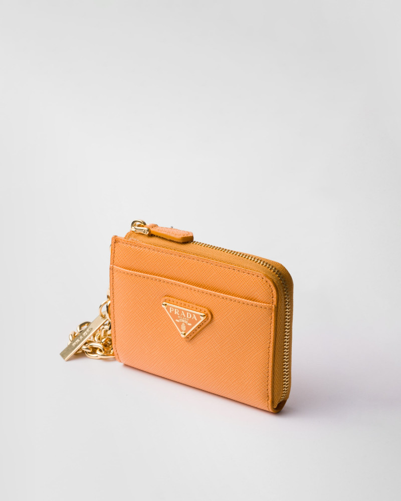 Small Saffiano leather zipper wallet 4