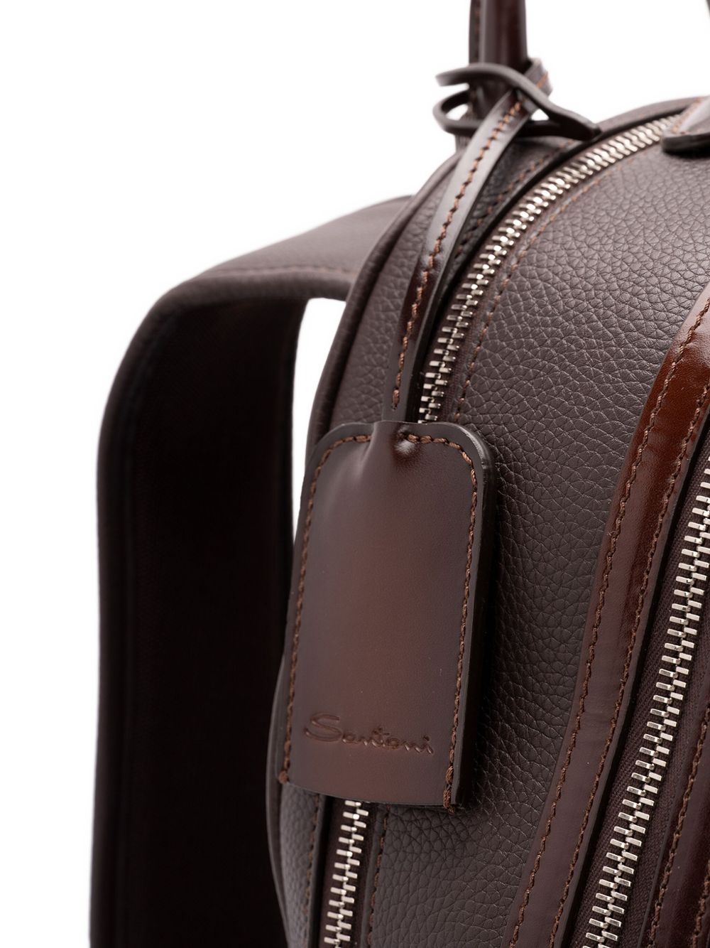 leather zip-fastening backpack - 4