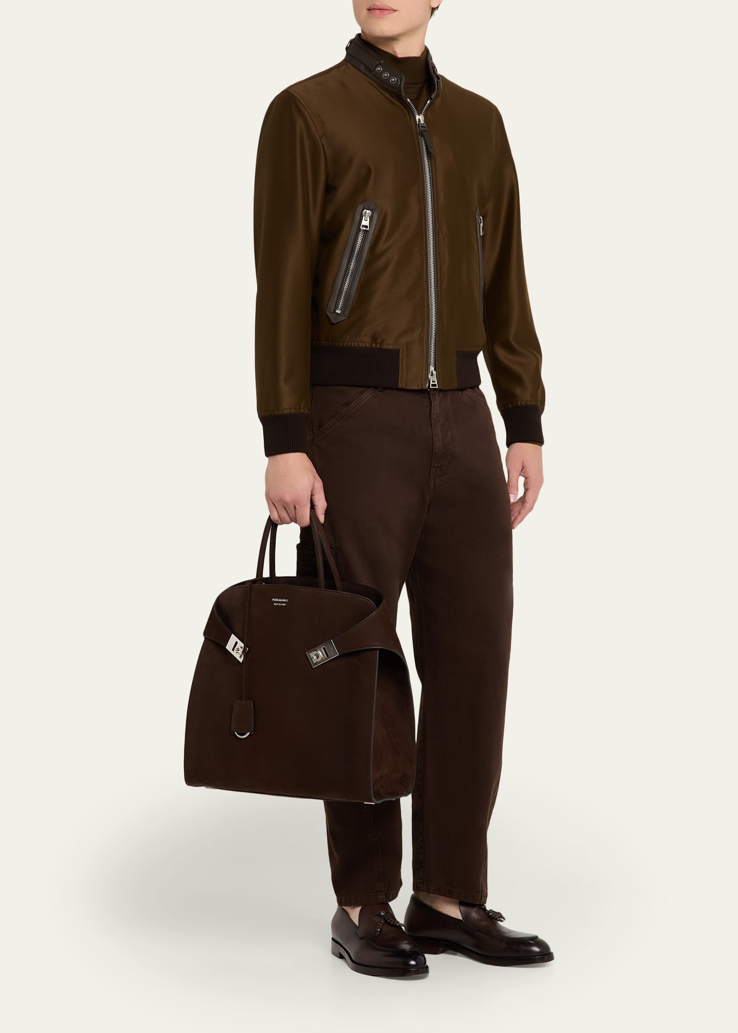 Men's Hug Leather Tote Bag - 5