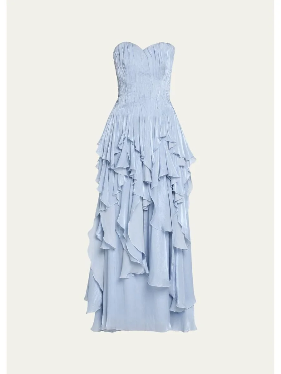 Gleam Strapless Ruffle Gown - 1