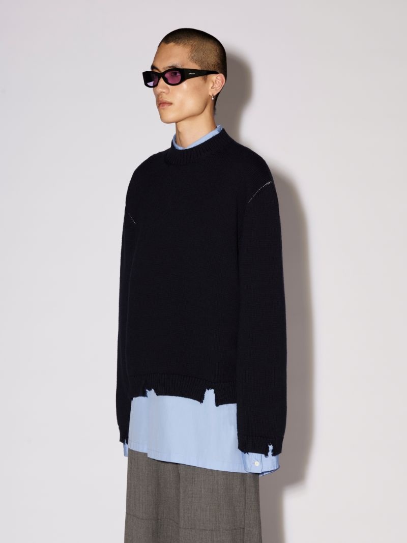 FELTED KNIT CREW NECK - 5