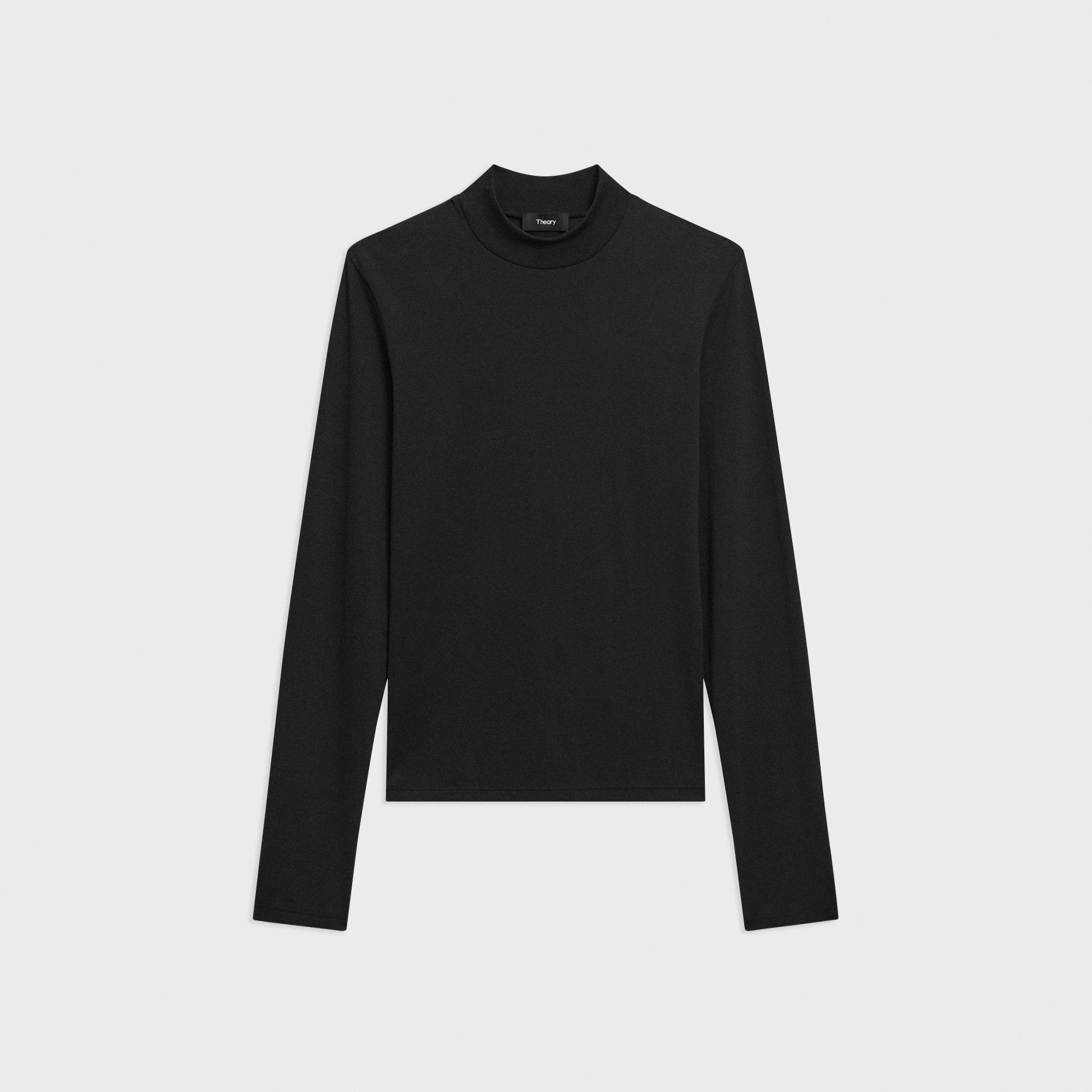 Tiny Mock Neck Tee in Organic Cotton - 1