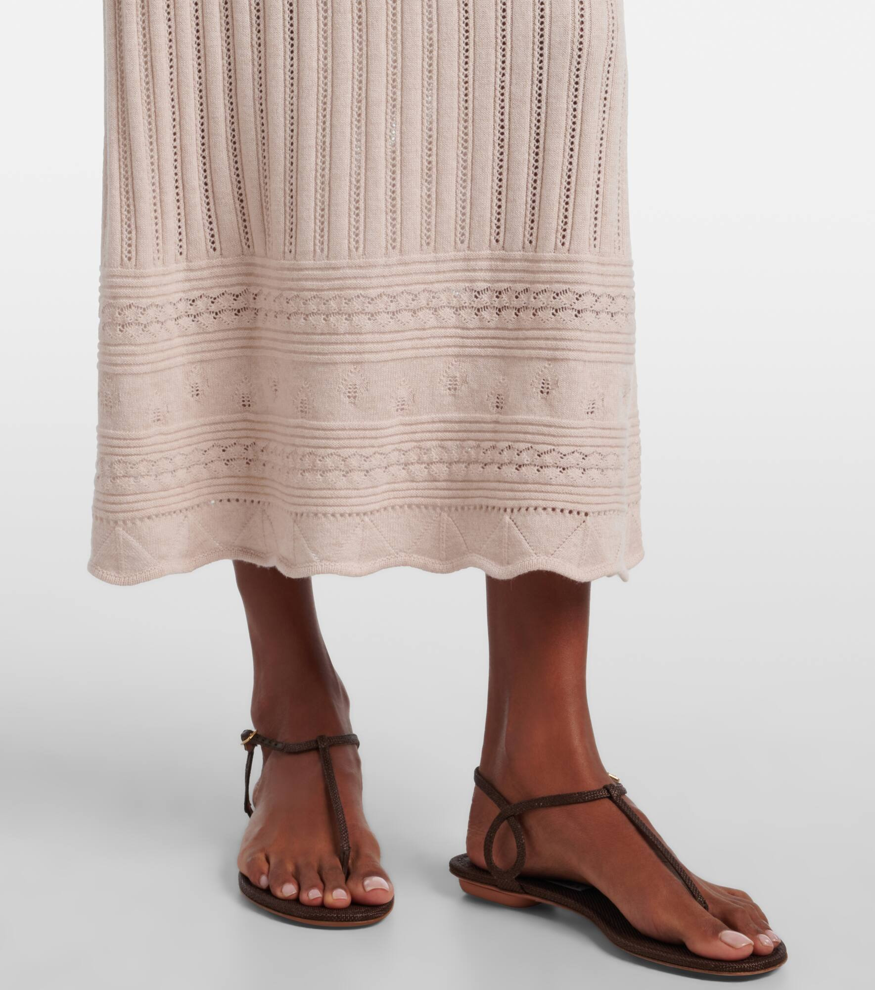 Rythmee pointelle wool and cashmere midi skirt - 6