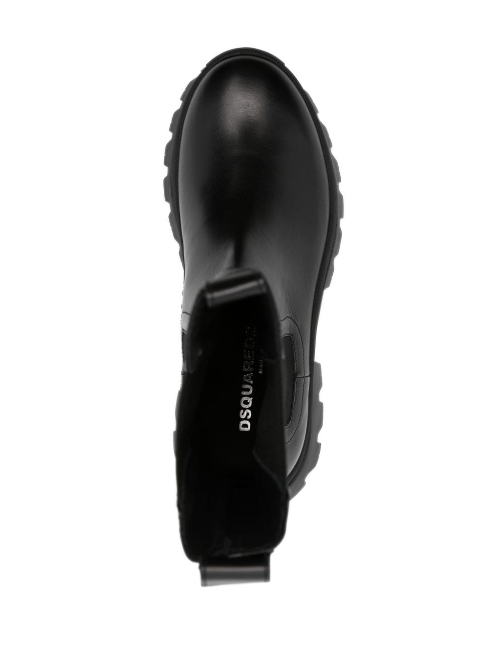 logo-plaque leather ankle boots - 4