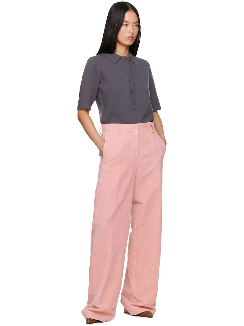 Dries Van Noten Pink Velvet Trousers outlook