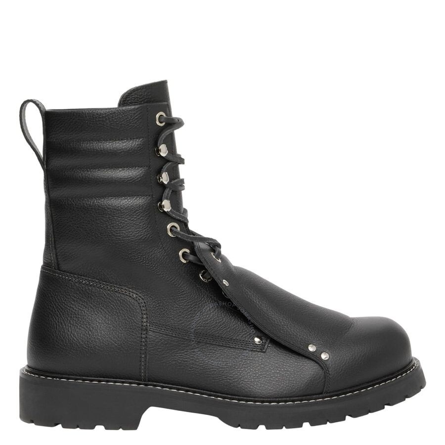 Burberry Lace Guard Detail Leather Ankle Boots - 1