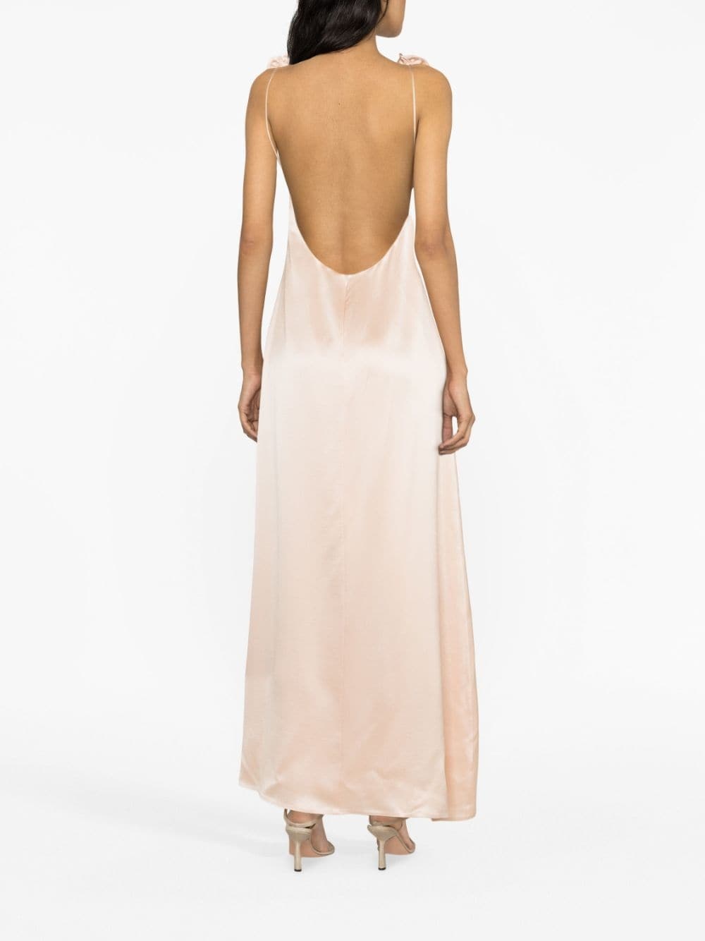 floral-appliquÃ© silk maxi dress - 3