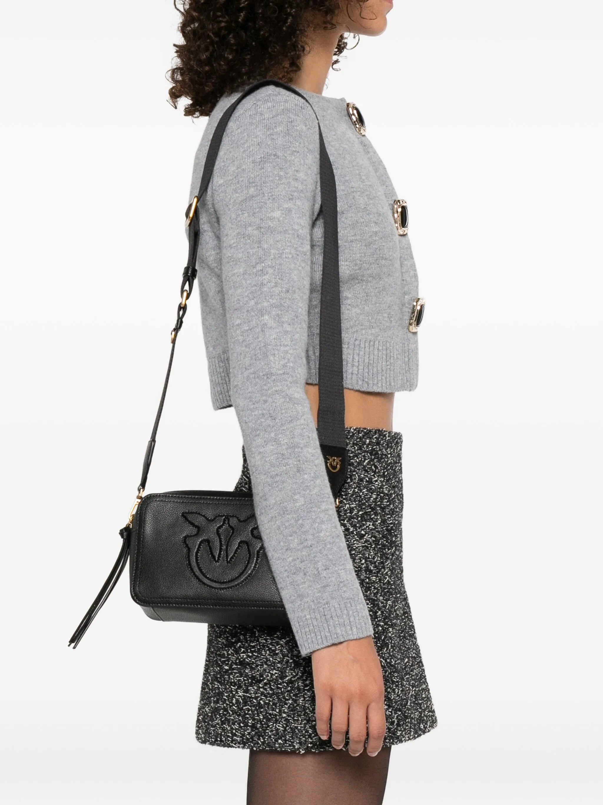Pinko Carrie Embossed-logo Calf-leather Cross-body Bag - 4