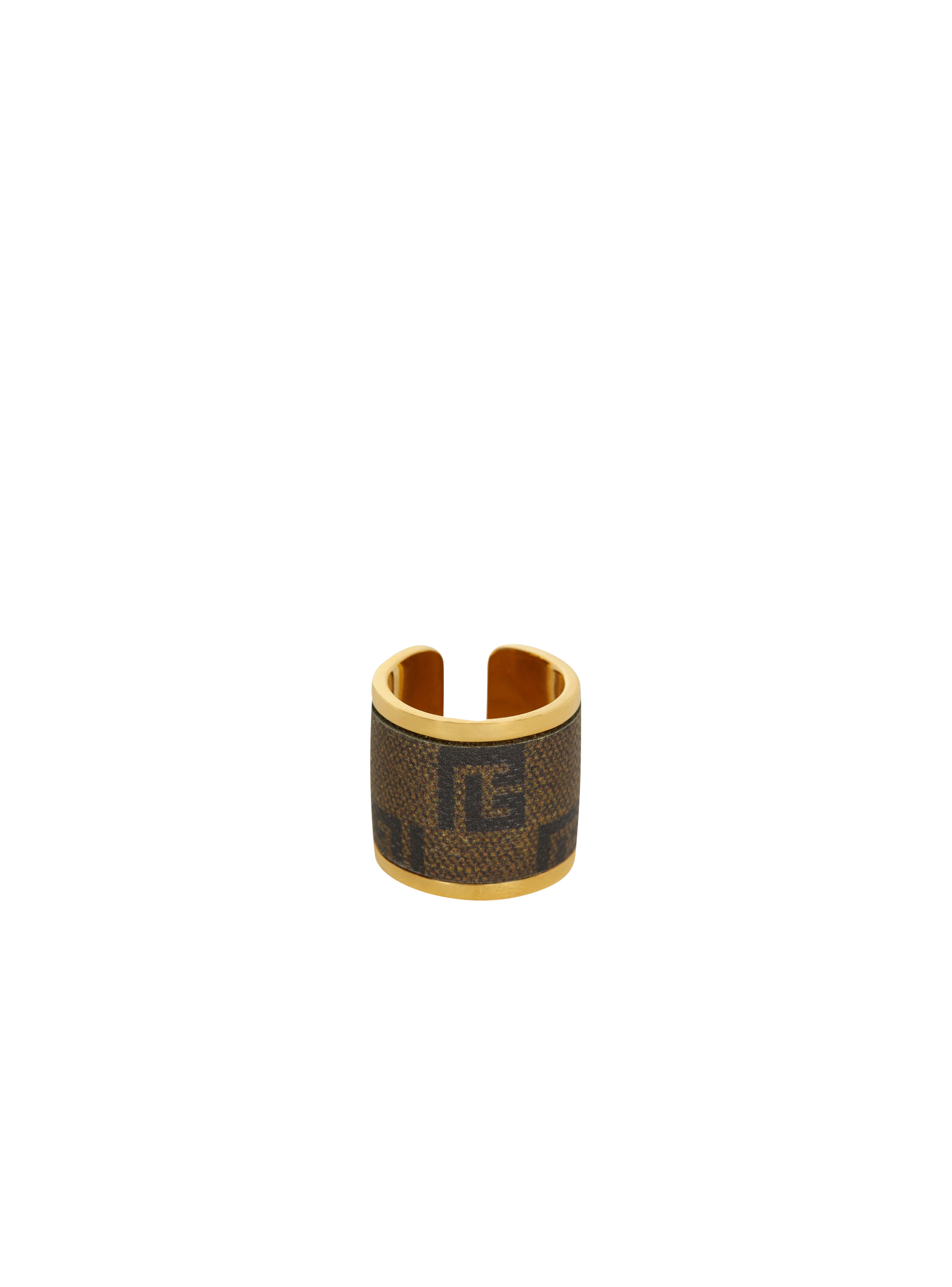 Metal and canvas mini monogram ring - 1