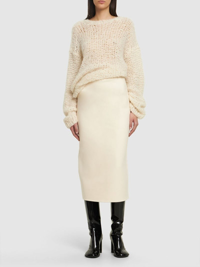 The Row Bartellette brushed cashmere midi skirt outlook