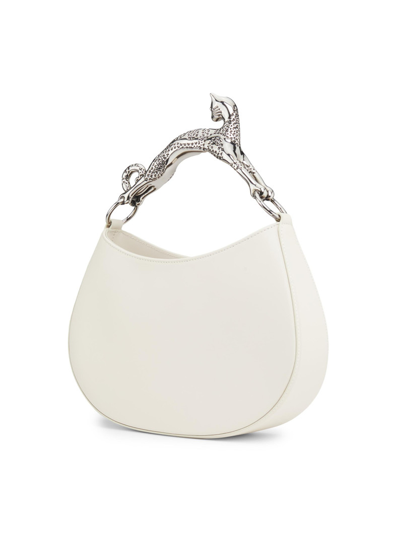 Women's Cat Handle Leather Hobo Bag - Chalk 3