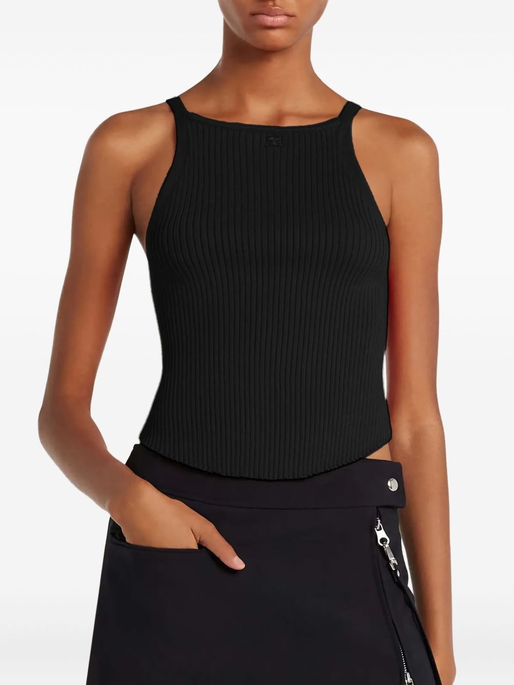 curved-hem sleeveless top - 2