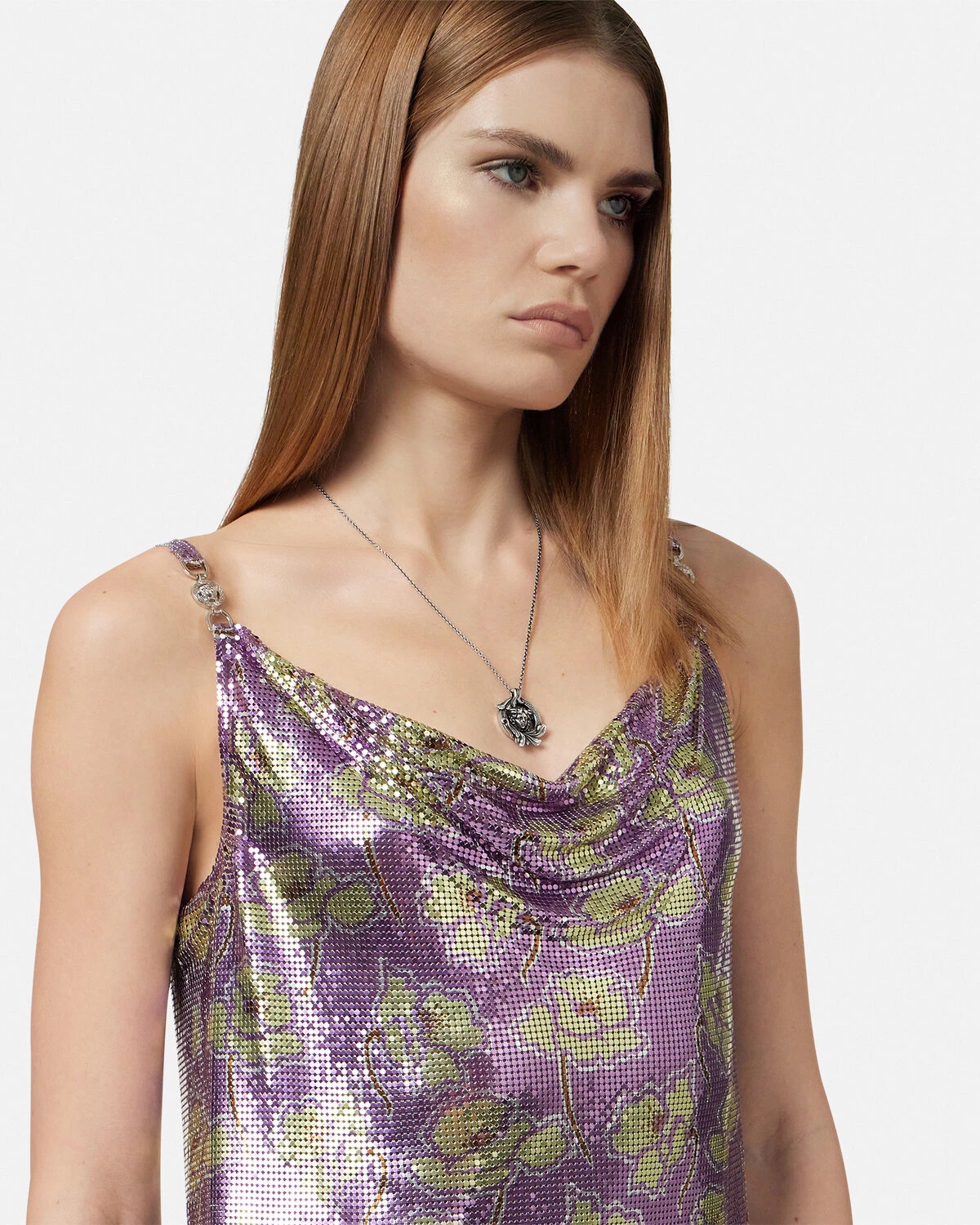 Poppies Metal Mesh Mini Slip Dress - 3