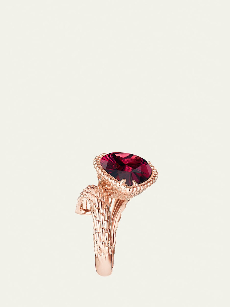 Boucheron 18k Rose Gold Serpent Boheme Ring With Garnet, L Motif outlook