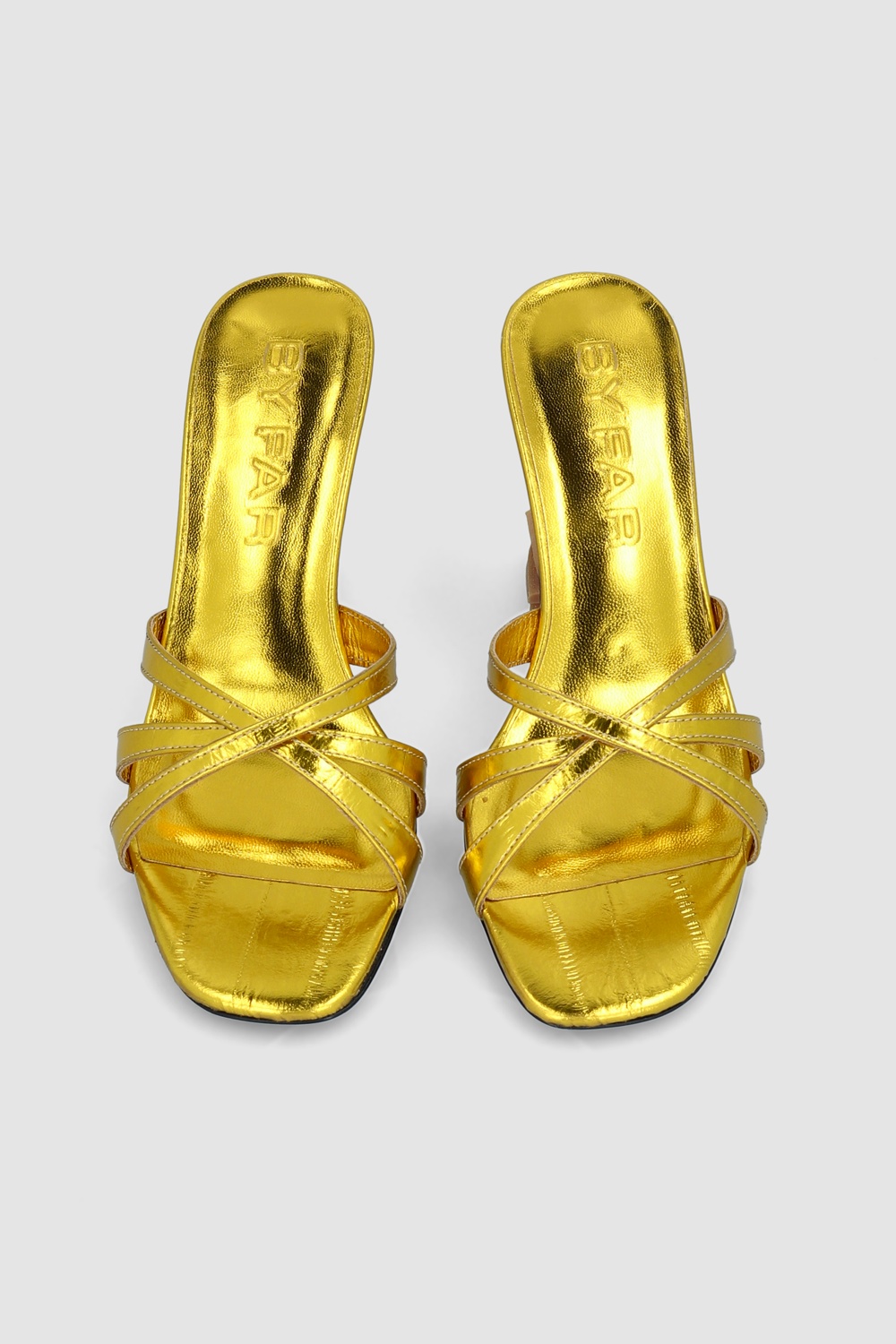 Julie Gold Eel Embossed Metallic Leather Mule - 3