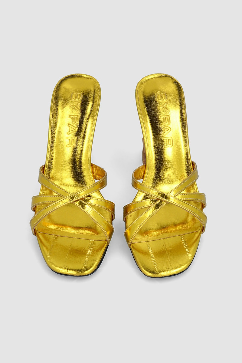 Julie Gold Eel Embossed Metallic Leather Mule 3
