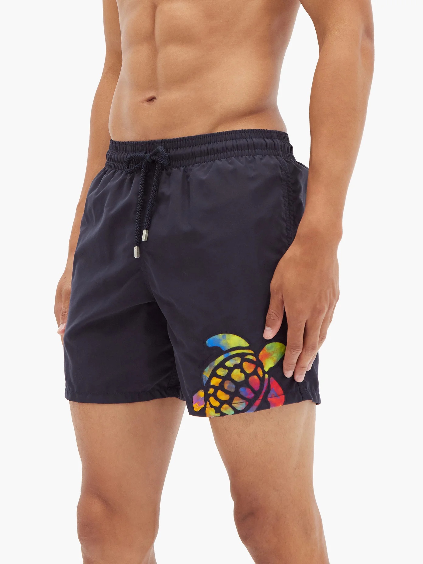 Motu neon-turtle swim shorts - 4