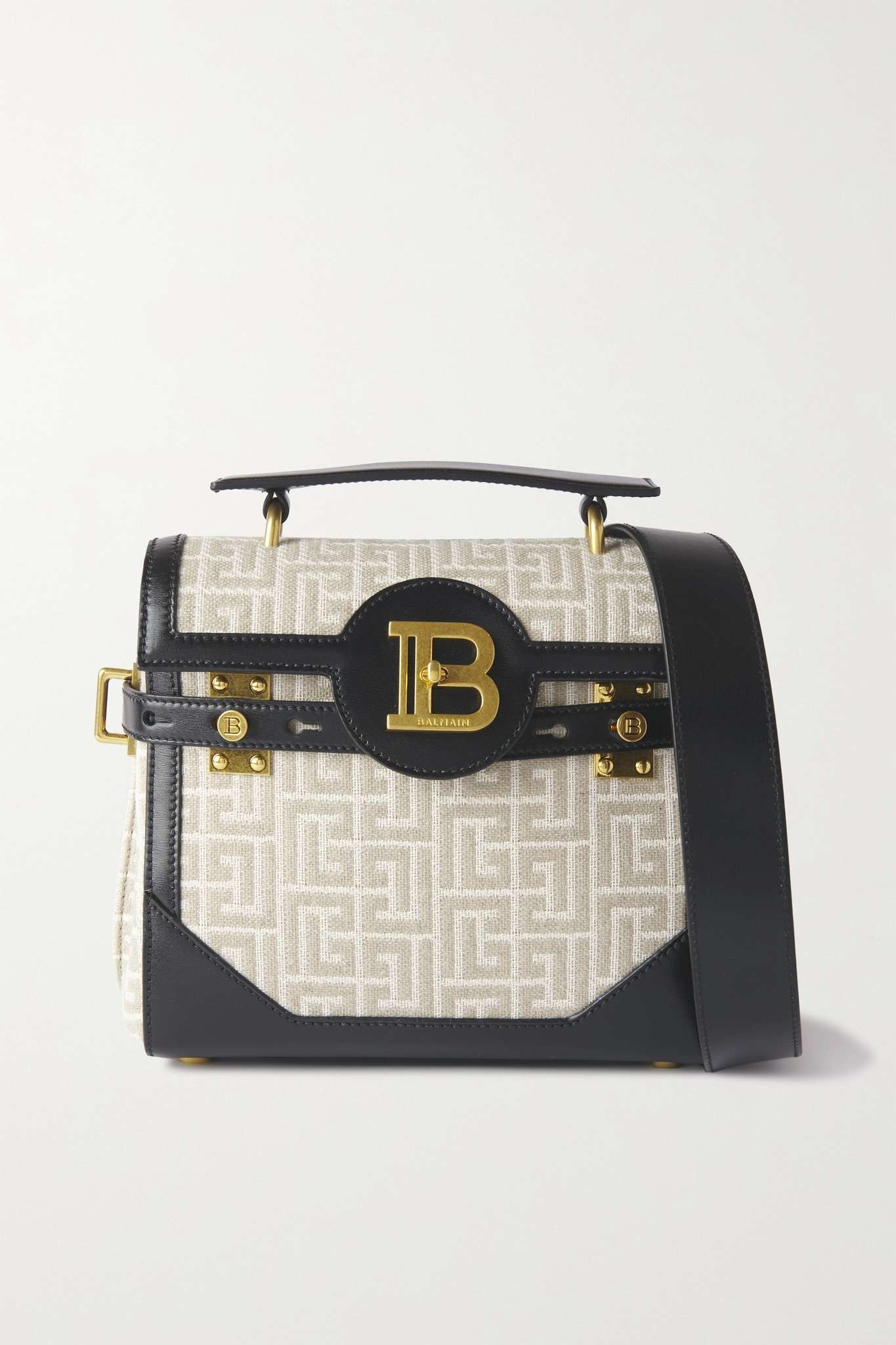 B-Buzz 23 leather-trimmed jacquard shoulder bag - 1