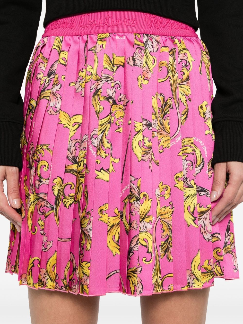 Barocco-print mini skirt - 5
