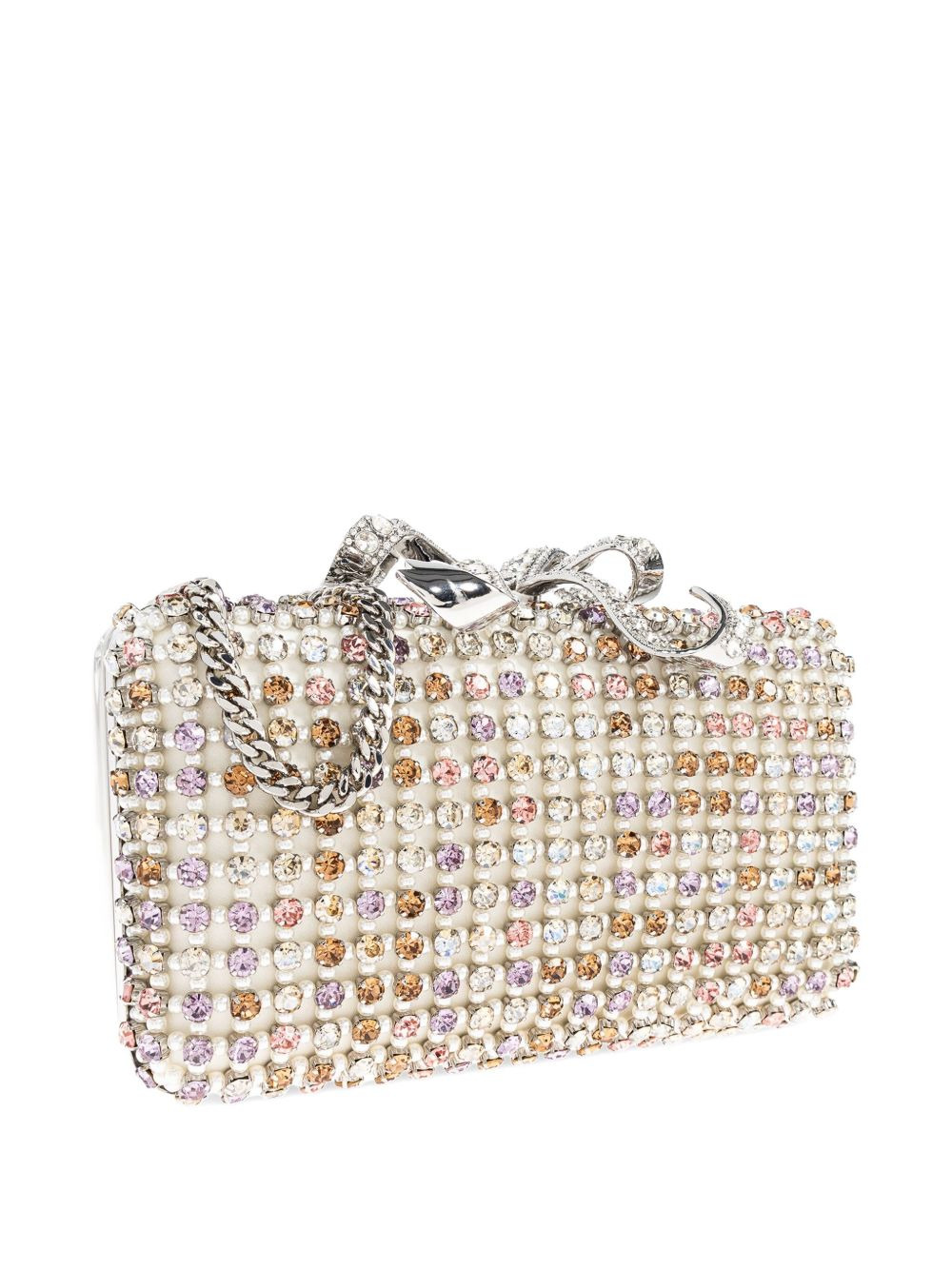 crystal-embellished bow-detail clutch - 4