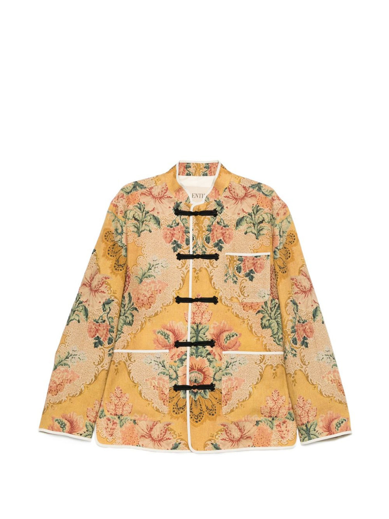floral-print frog-closure jacket 1