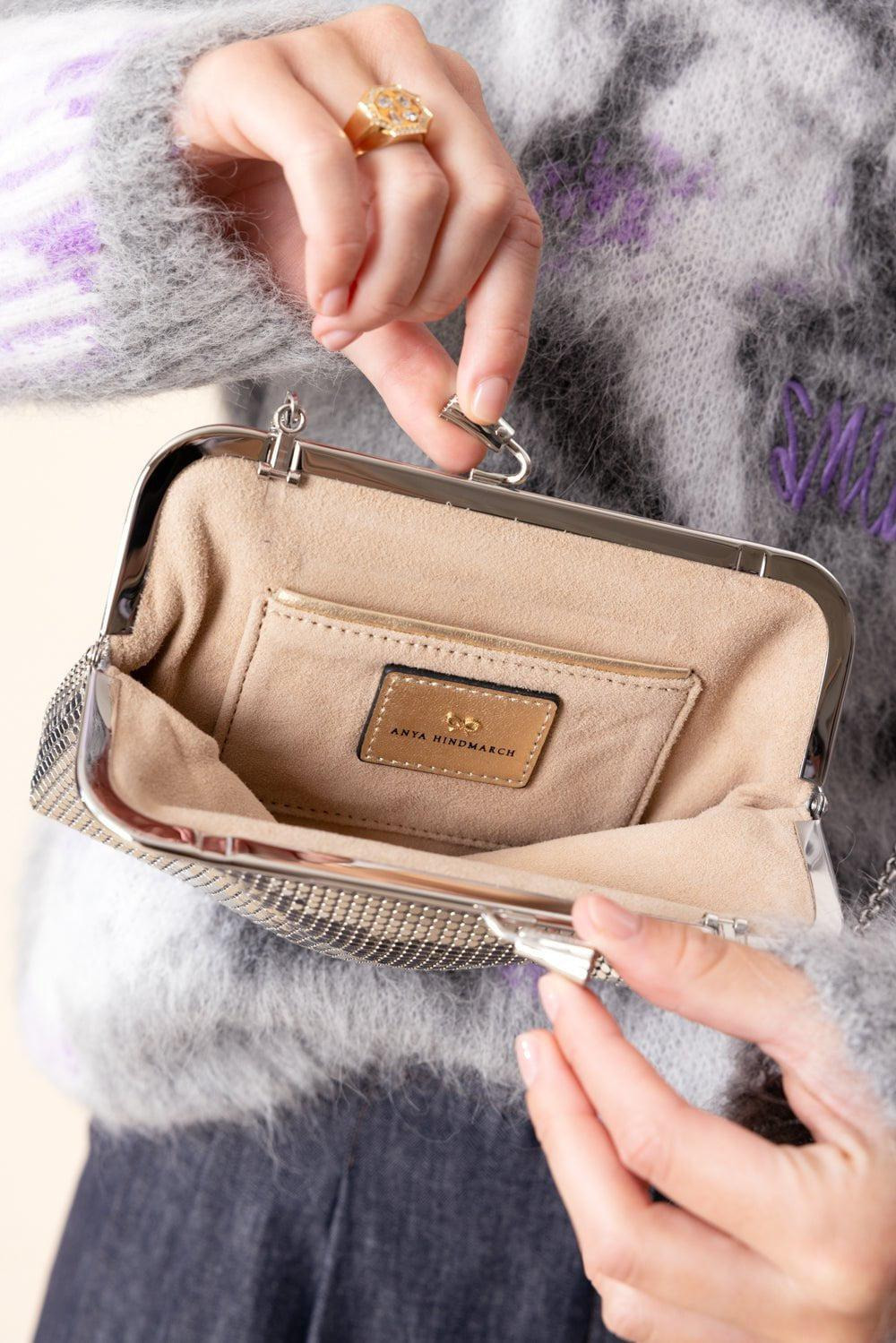Maud Tassel Clutch - Silver Mesh - 4