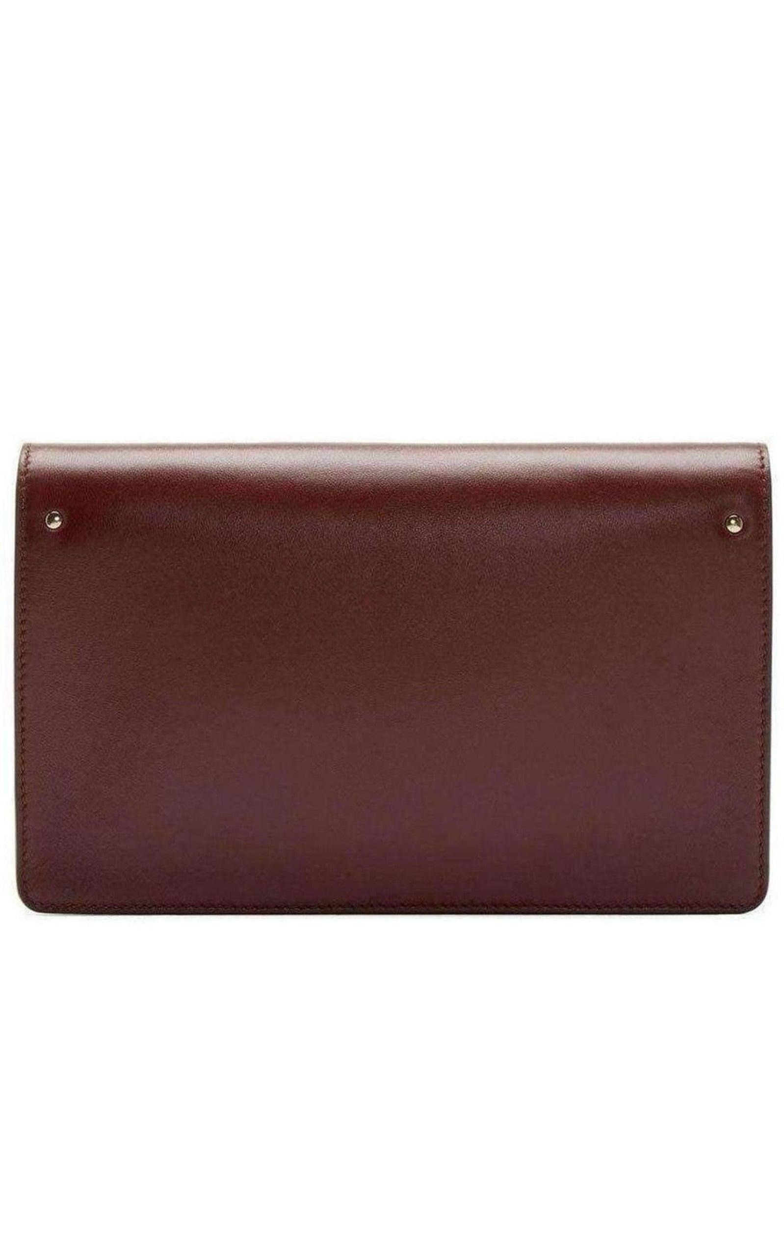 Gabrielle Burgundy Leather Clutch - 3