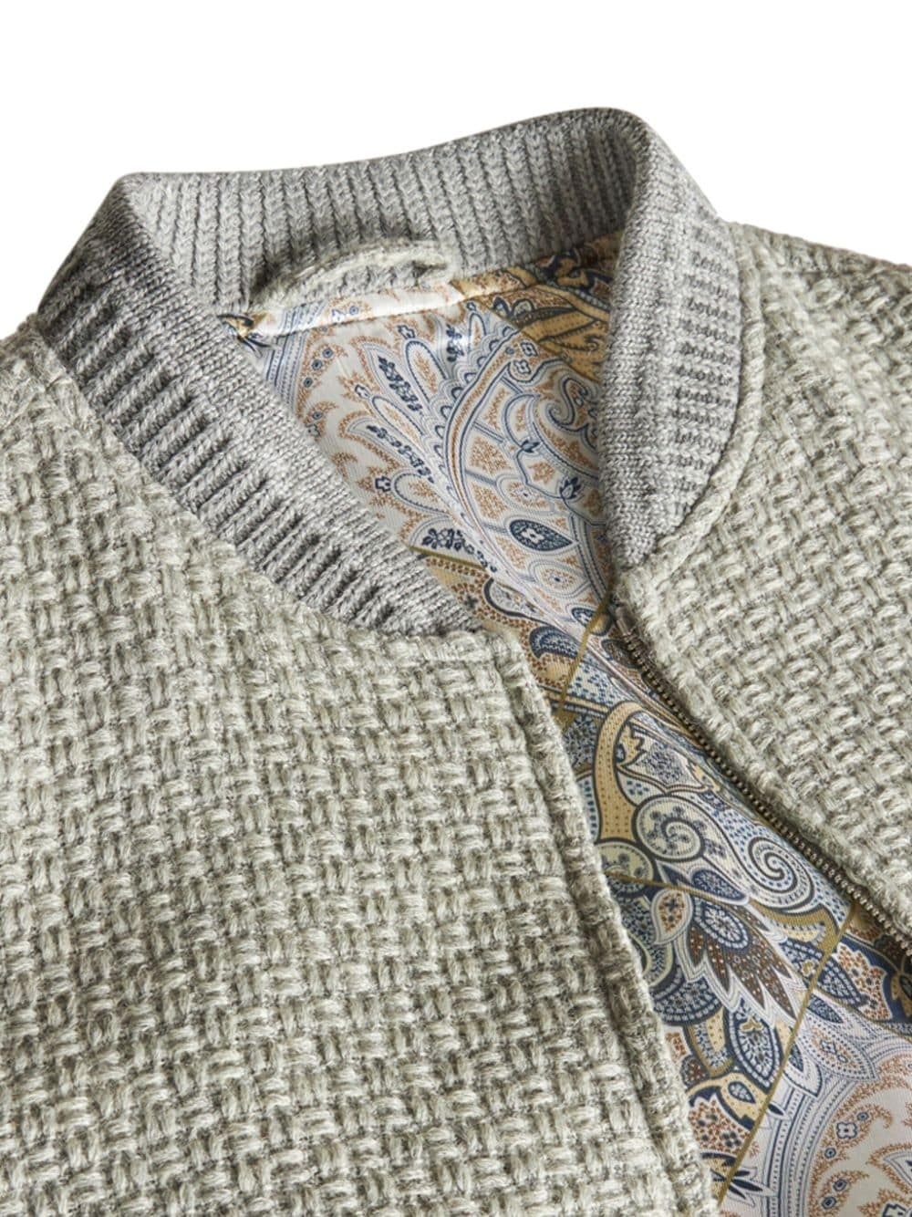 zip-up wool bomber jacket - 5