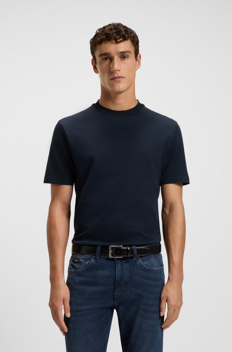 MICRO-PATTERN T-SHIRT IN MERCERISED COTTON 2